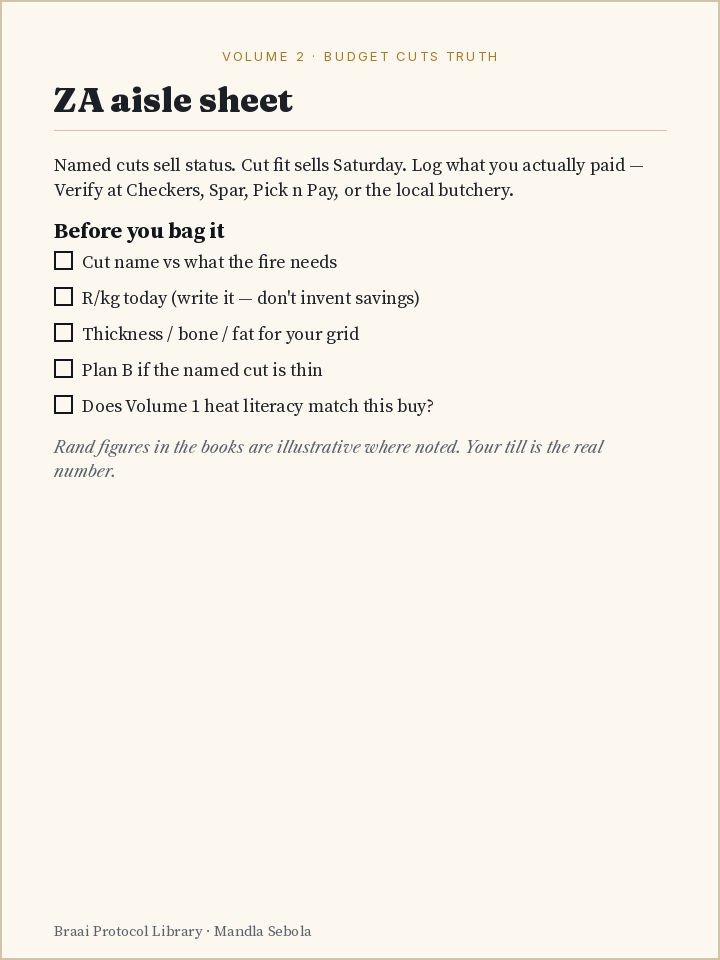 Budget Cuts Truth ZA aisle sheet preview